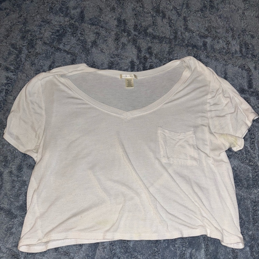 Chic White V-Neck Crop Top